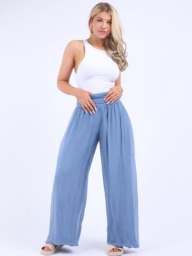 made in italy white silky lounge pants ... one size fits most main image 1