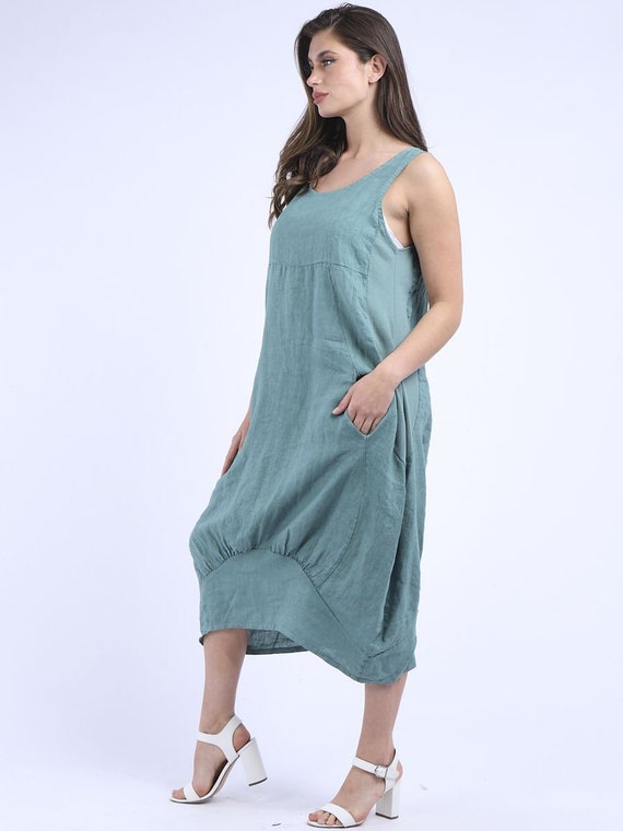 Outlet Shopping 24 hours to serve you New Ladies Italian Plain LINEN