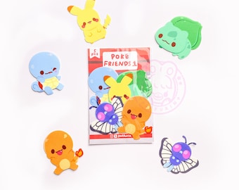 Pocket Friends Sticker Pack - Poffurin Sticker Pack - Vinyl Stickers - Water Resistant Stickers - Cute Stickers  - Sticker Set - Pkmn