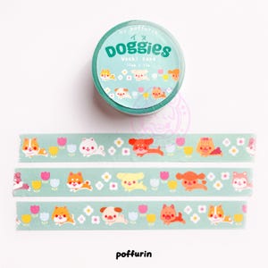 Poffurin Washi Tape  - Dog - Puppy - Washi - Journaling