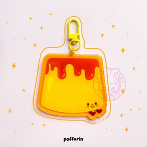 Pudding Keychain - Kawaii Acrylic Keychain - Pudding