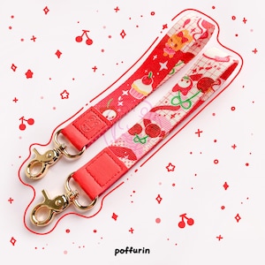 Poffurin Wristlet Lanyard - Mon Cherry