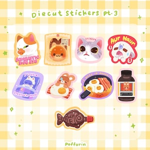 Poffurin Stickers 03 - Vinyl Aufkleber - Wasserfeste Aufkleber - Süße Aufkleber - Glänzende Aufkleber