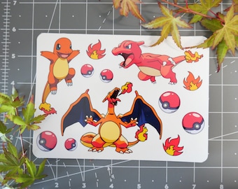 Pokemon Sticker Set - Charmander Evolutions