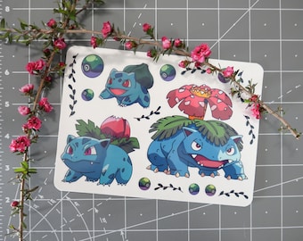 Pokemon Sticker Set - Bulbasaur Evolutions