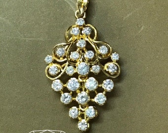 Antique Diamond Pendant With 18k Gold