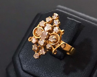 Antique Polki Diamond Ring. Peranakan Jewelry