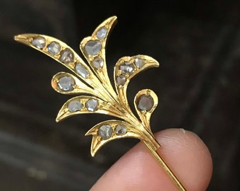 Antique Polki Diamond Hairpin. Peranakan nyonya jewellry