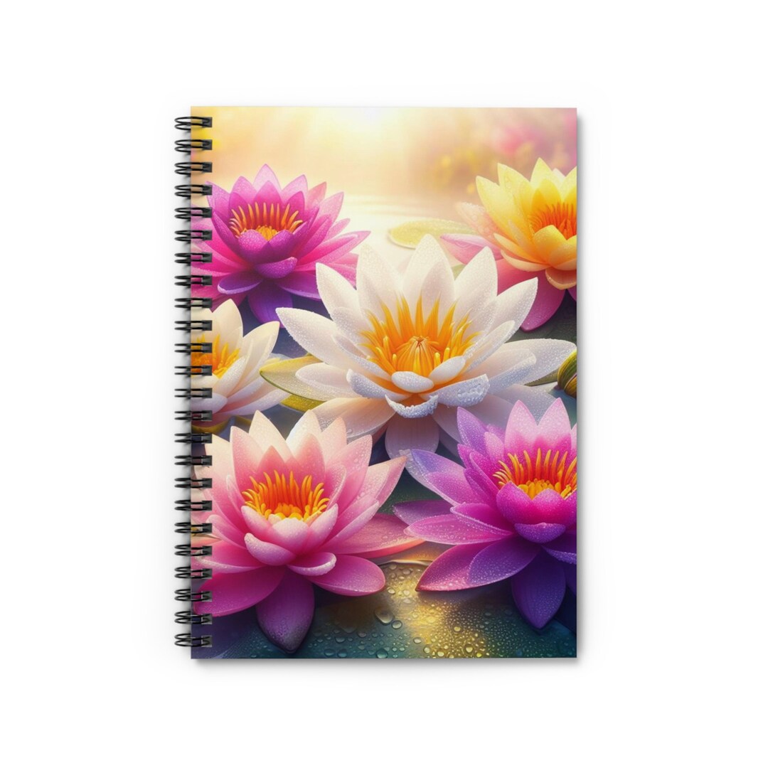 Lotus Flowers Spiral Notebook - Ruled Line - Etsy
