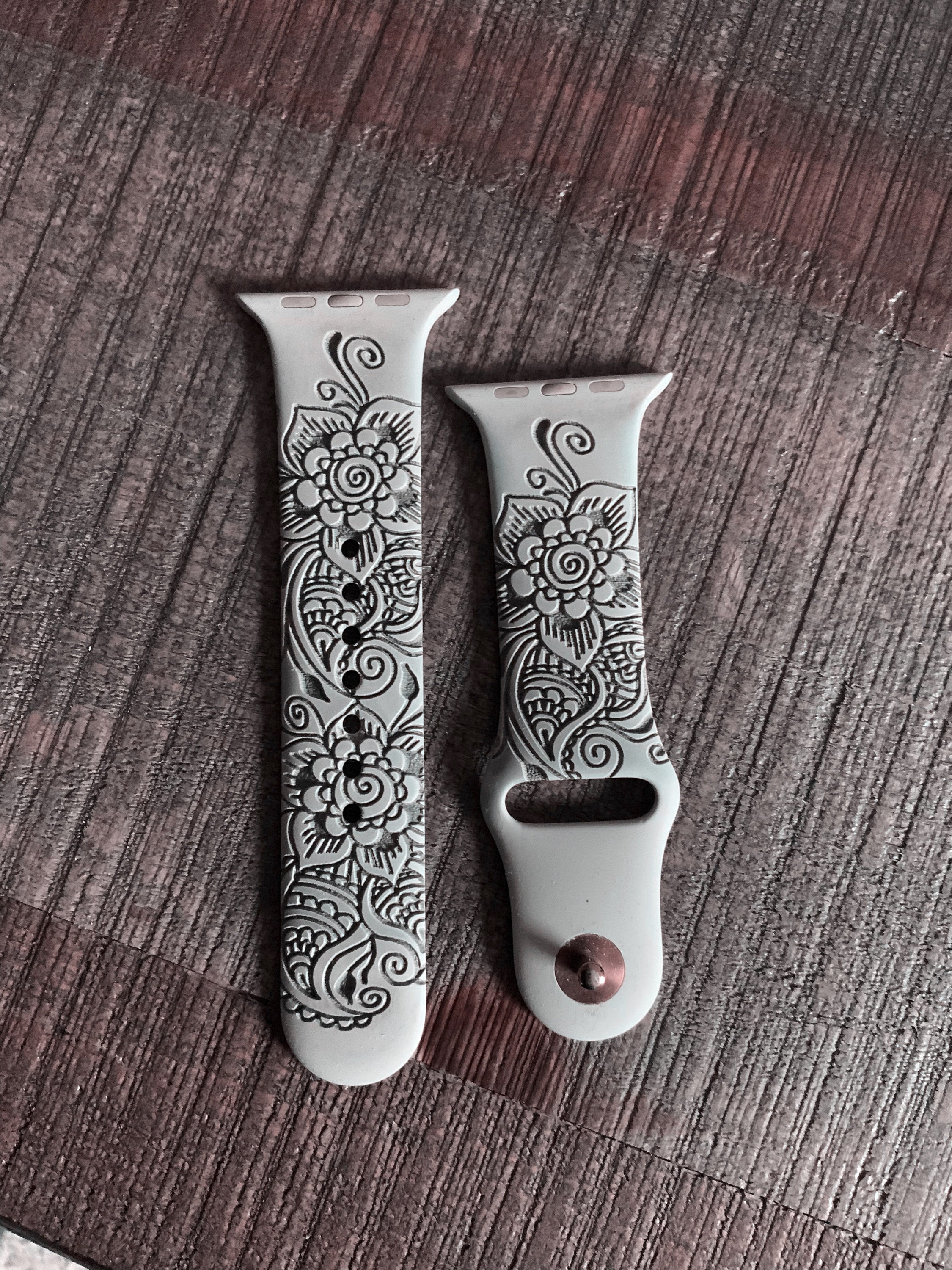 Flower Custom Silicon Watch Band Etsy