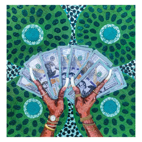 Brejenn's Prayer -- Printable Artwork Download, Black Woman, Money, Nails, Jewelry, Black Wealth, Harriet Tubman, Green by Brejenn Allen