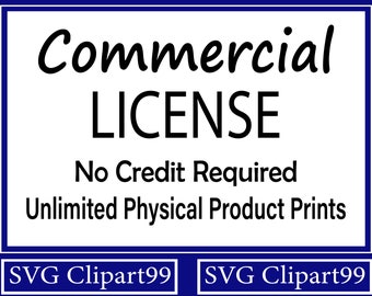 Commercial License for ALL Designs of SVGClipart99 - Unlimited Use For Physical Prints