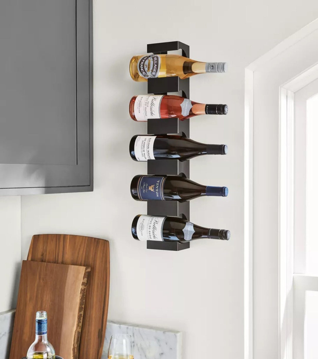 Wall Wine Rack Vertical Metal Wine Rack Bottle Holder Etsy