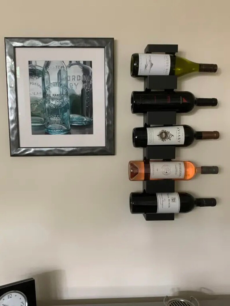 Wall Wine Rack Vertical Metal Wine Rack Bottle Holder Etsy