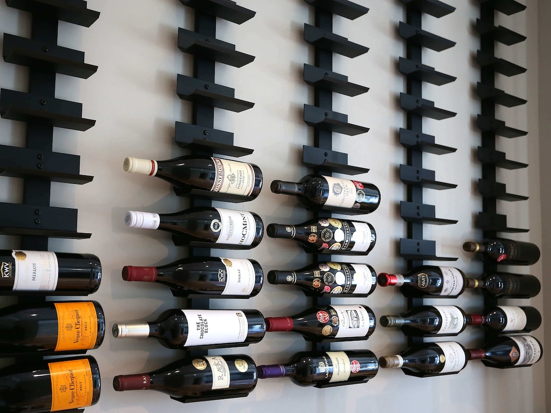 Modern Metal Wall Wine Rack – 7 Bottle Capacity - Etsy