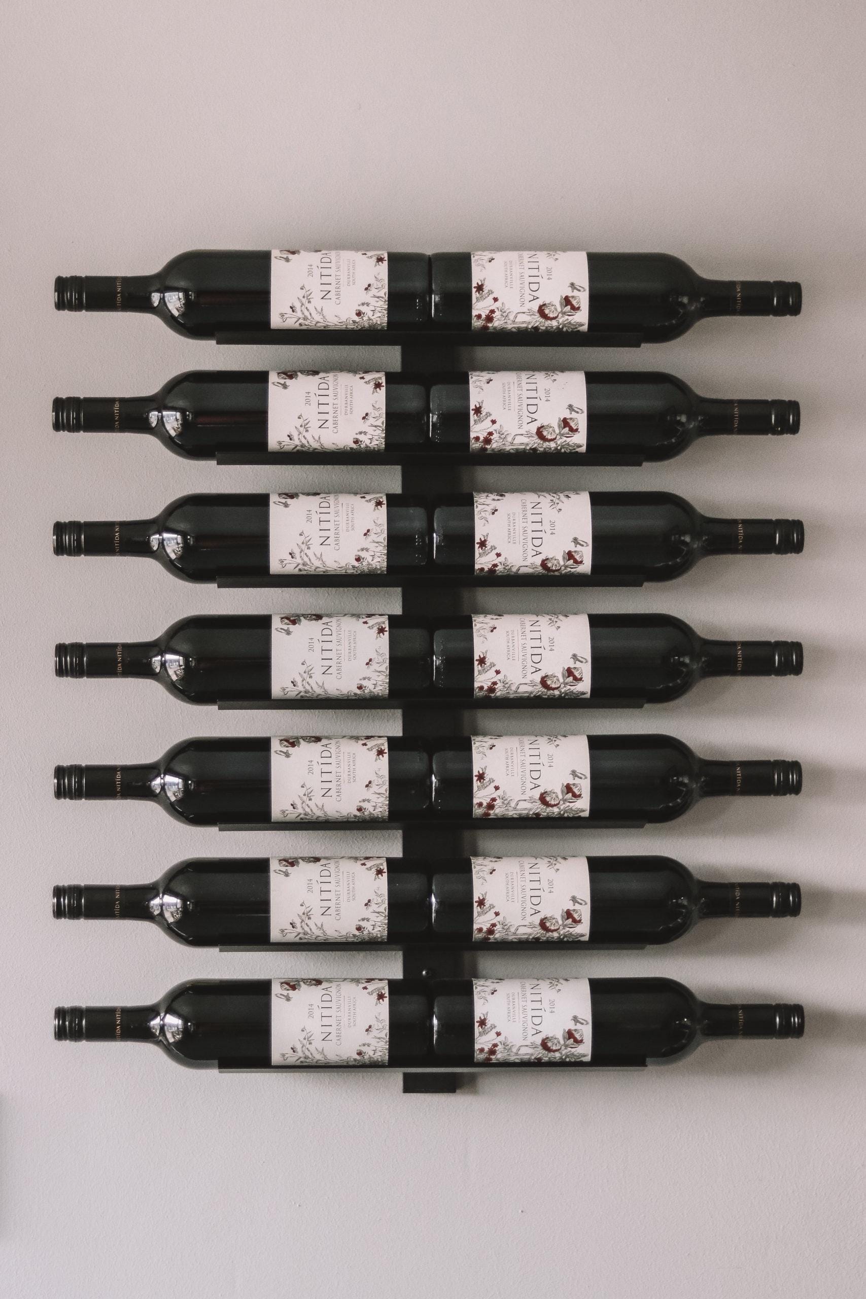 Steel Wall Mount Wine Rack, Modern Wine Storage, Holds 14 Bottles - Etsy