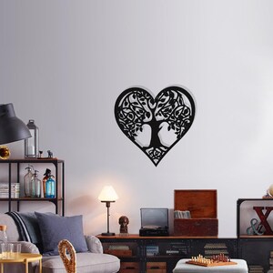 Tree of Life Heart Metal Wall Art, Wall decor, Metal home decoration