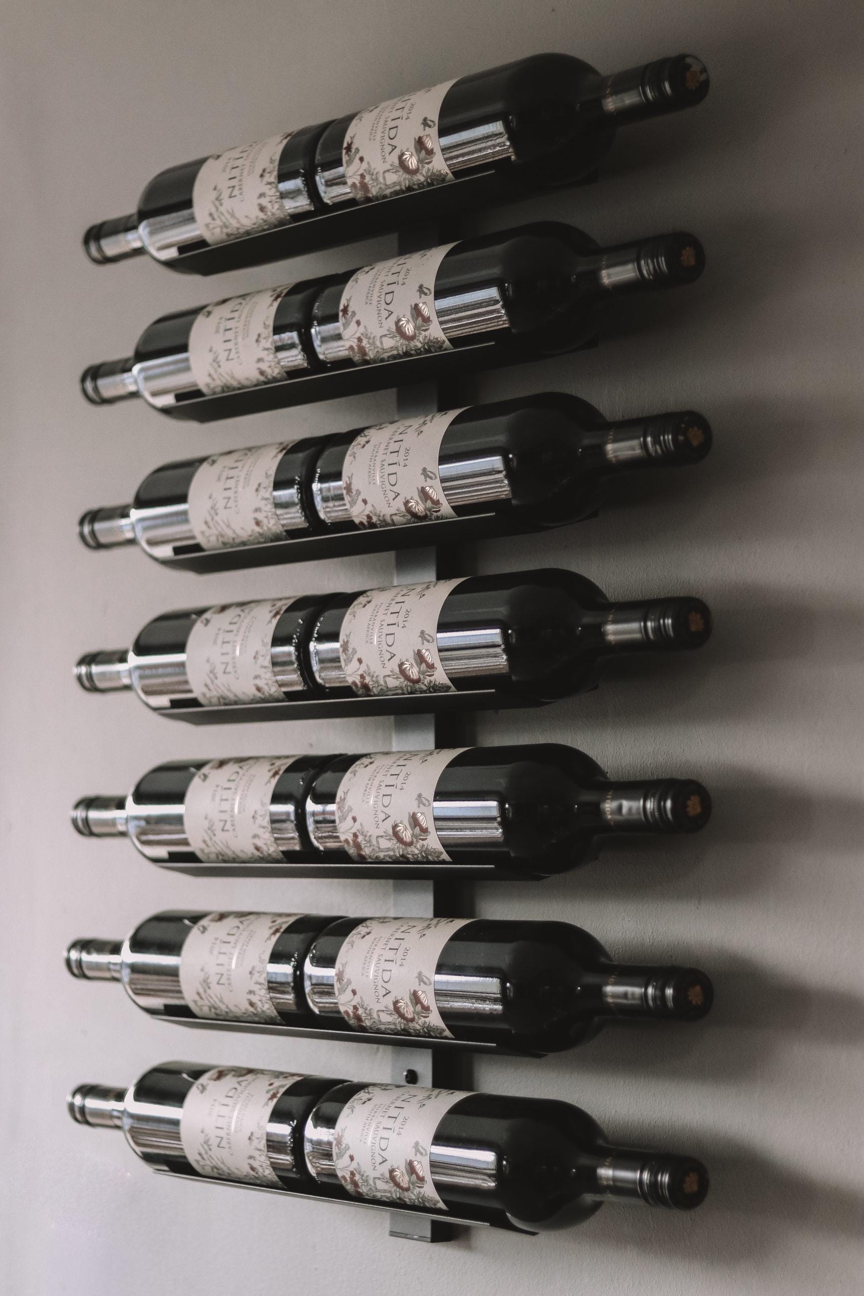 Steel Wall Mount Wine Rack, Modern Wine Storage, Holds 14 Bottles - Etsy