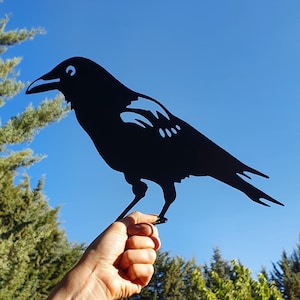 Silhouette de corbeau en métal - Parfaite pour le jardin et la décoration d'Halloween