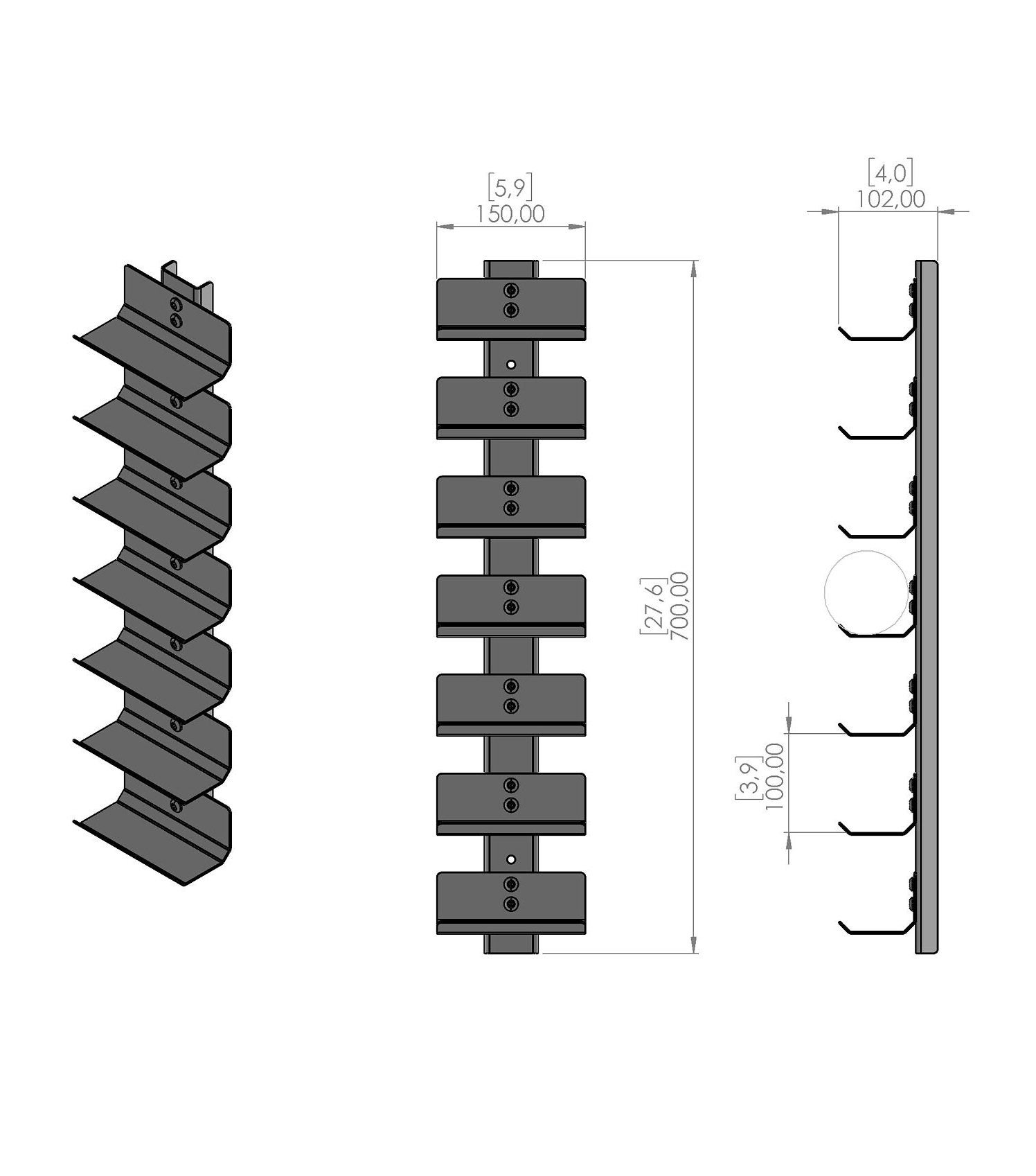 Modern Metal Wall Wine Rack – 7 Bottle Capacity - Etsy