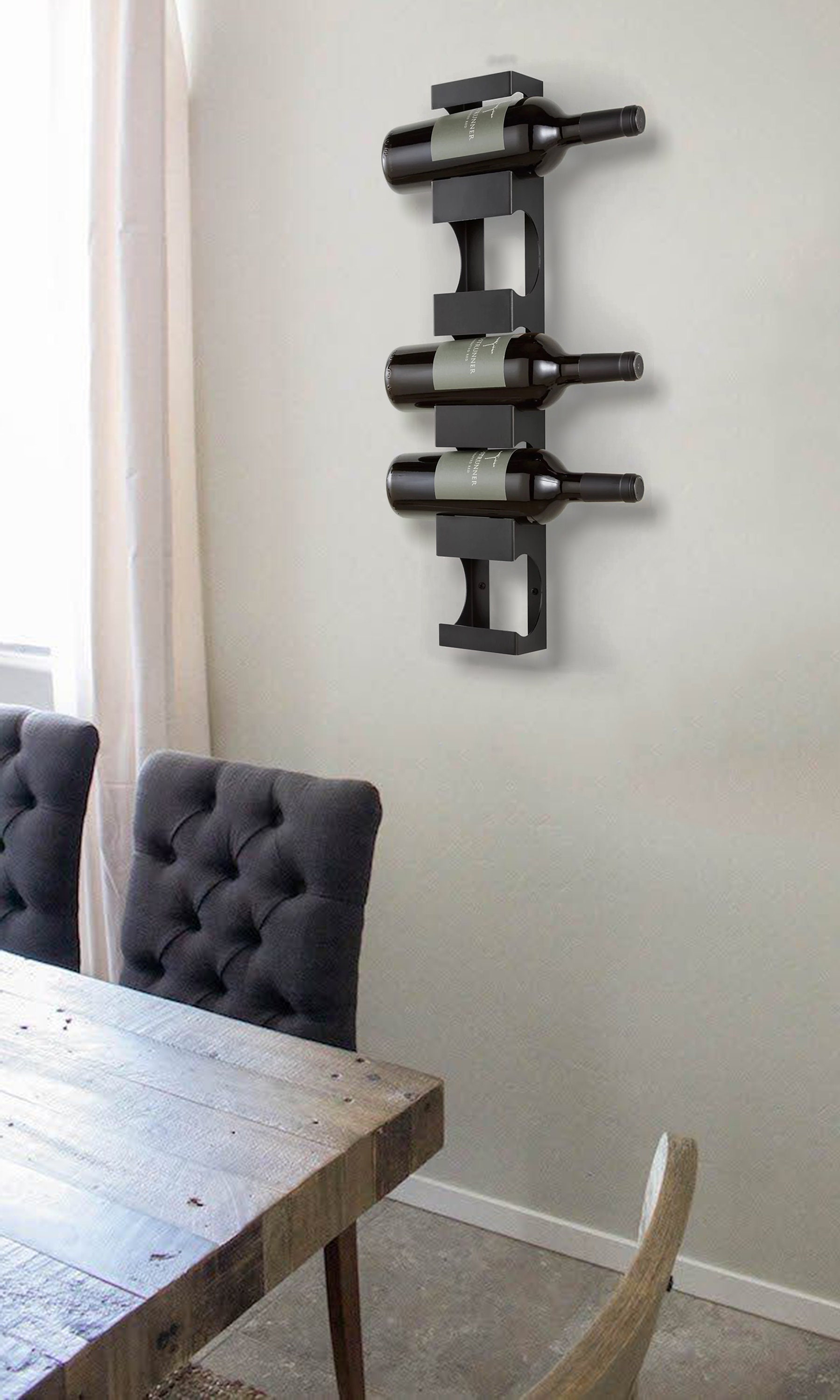 Wall Wine Rack Vertical Metal Wine Rack Bottle Holder Etsy