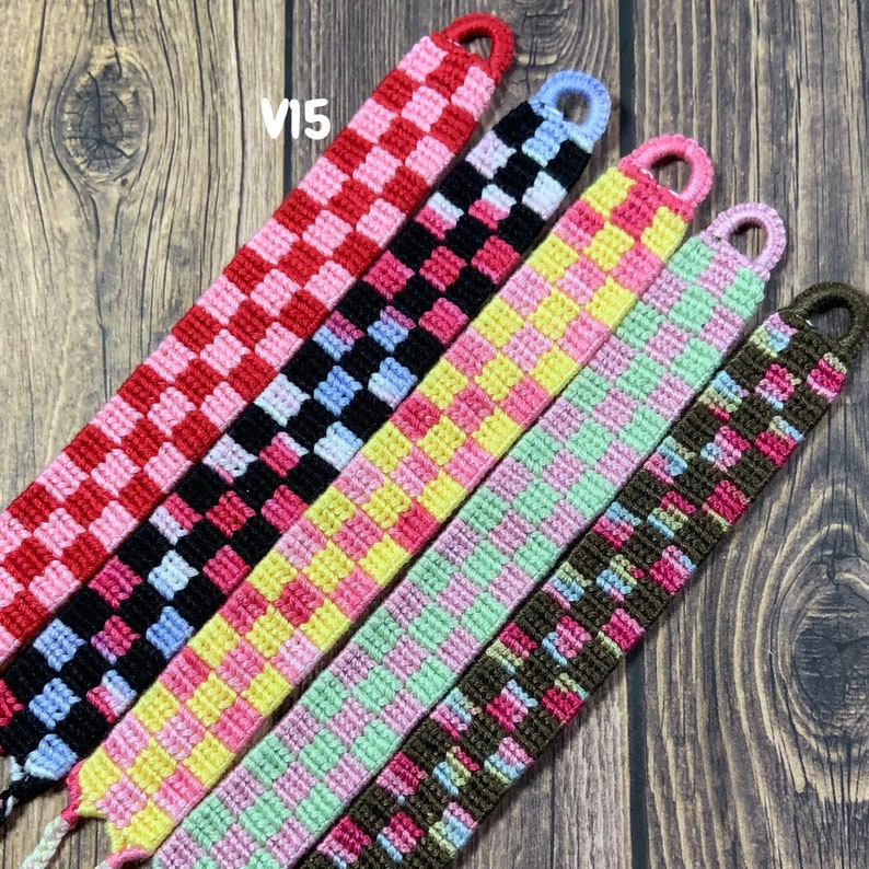 Checkered Friendship Bracelets Alpha Pattern Etsy