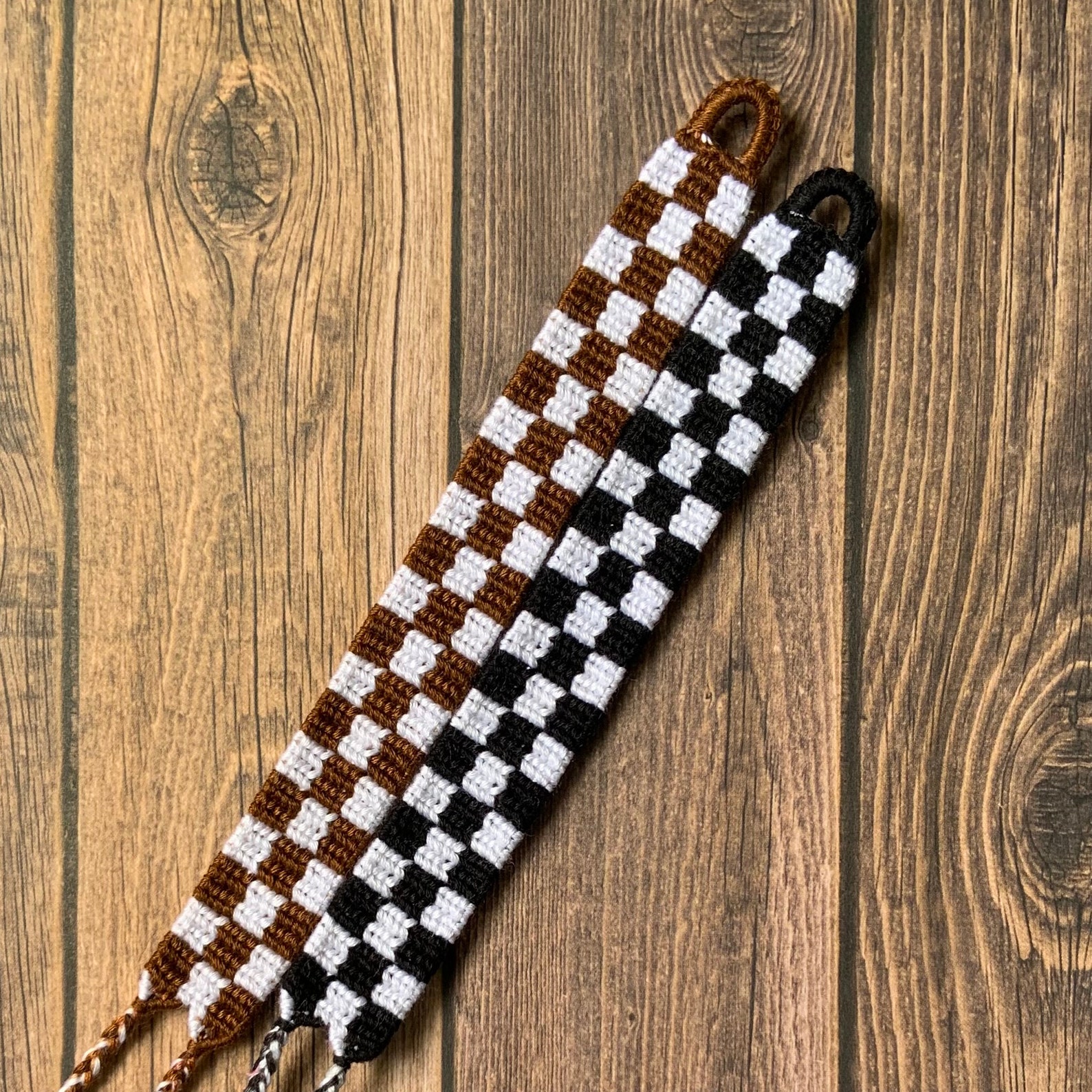 Checkered Friendship Bracelets Alpha Pattern Handmade Etsy