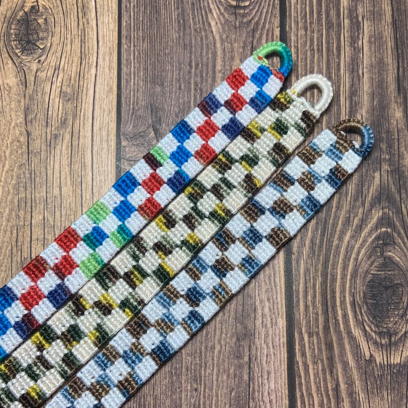 Checkered Friendship Bracelets Alpha Pattern Etsy