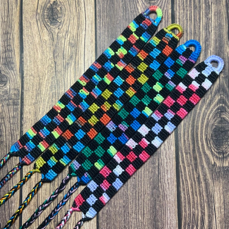 Checkered Friendship Bracelets Alpha Pattern Etsy