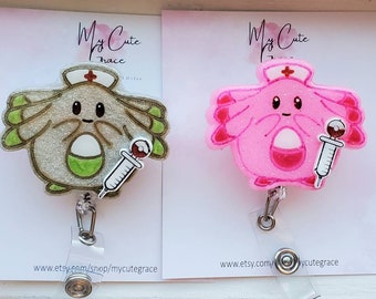 Anime Nurse Badge Reel – 3D Resin ID Holder for Scrubs