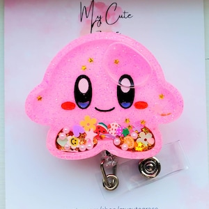 Badgehaspel schattige schudder videogame, gaming-badge met haak aan sleutelkoord, kawaii-schudbeker met badgehaspel, handgemaakte hars