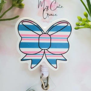 Coquette Bow Badge Reel: L&D Nurse Gift