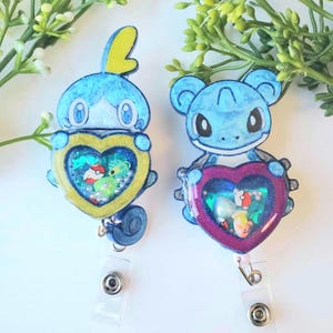 Kawaii Anime Shaker Badge Reel: 3D Resin ID Holder