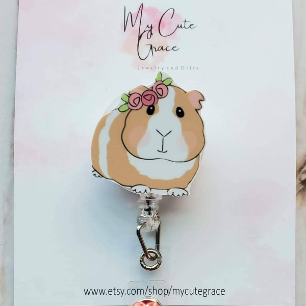 Guinea pig badge reel cute,badge reel retractable