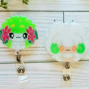 Kawaii Anime Flower Badge Reel Whimsical ID Holder