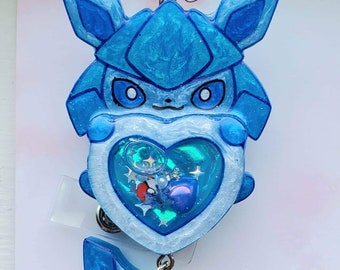 Handmade Anime Resin Shaker Badge Reel: Kawaii Nurse Gift
