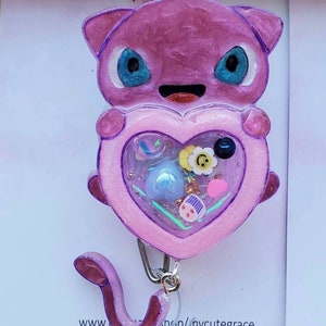 Kawaii Anime Retractable Badge Reel: 3D Resin Shaker
