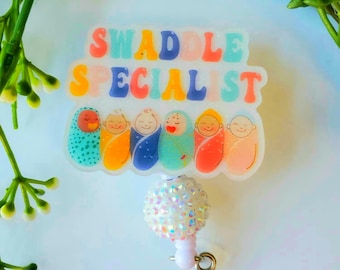 Porta badge con glitter Swaddle Specialist: porta badge per infermiere