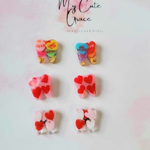 Handmade Tooth Stud Earrings: Dental Hygienist Gift