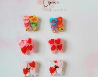 Handmade Tooth Stud Earrings: Dental Hygienist Gift