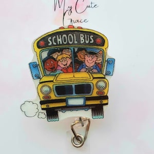 Porta badge per scuolabus~Intercambiabile~Porta badge per autista di autobus~Acrilico~Personalizzato~Porta badge personalizzato~Retrattile~Istruzione~Scuola