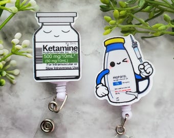 Anesthesia Badge Reel: SRNA, CRNA, Anesthesiology Gift