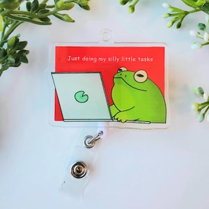 Frog Badge Reel: Silly Tasks, Nurse ID Holder
