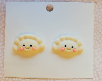 Kawaii Dumpling Earrings: Handmade Clay Asian Food Jewelry