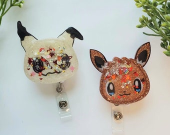 Kawaii Anime Shaker Badge Reel, Cute ID Holder