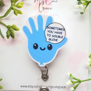 Balloon Glove Badge Reel: Pediatric ID Holder, Nurse Gift