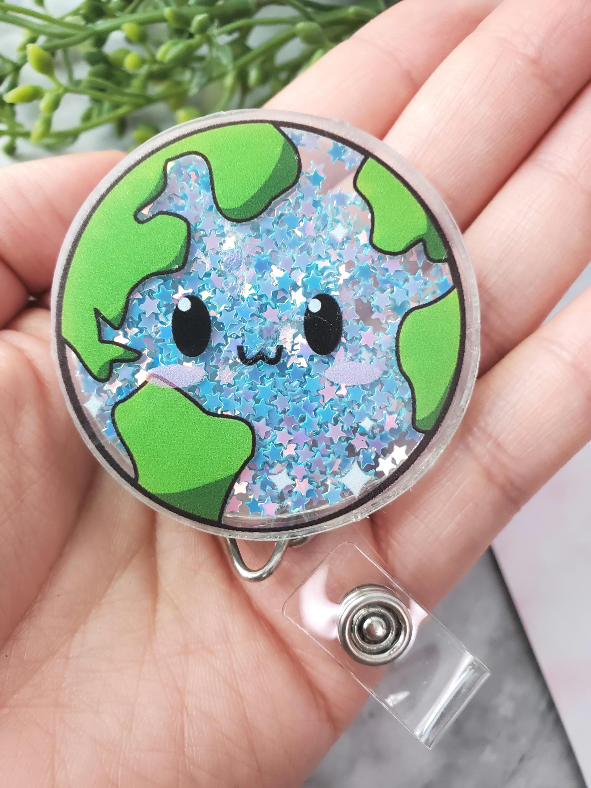 Earth Day Badge Reel Shaker: Alligator Clip Lanyard - Etsy