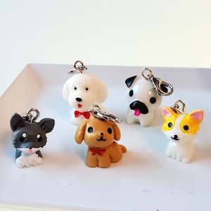 Dog Badge Reel Charms Accessories Badge Buddy,puppy Keychain zipper pull bulldog,corg