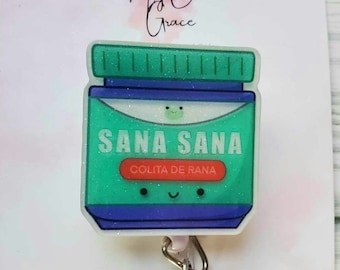Sana Sana Colita de Rana Badge Reel - Latino sjuksköterska ID-hållare