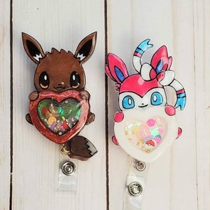 Kawaii Anime Badge Reel Shaker: Eevee Inspired Nurse ID Holder